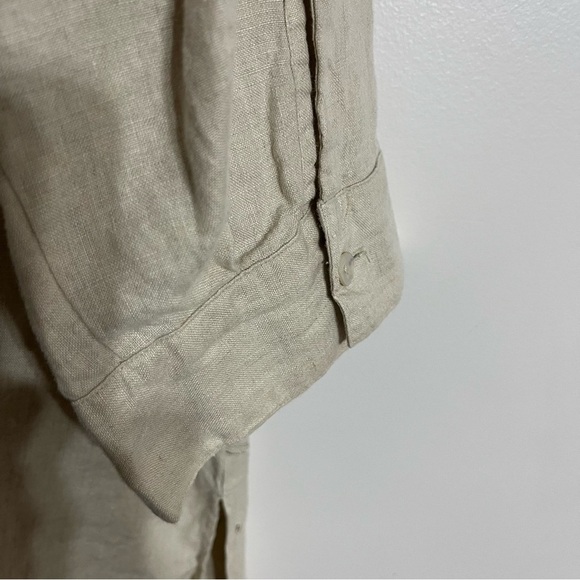 Richard Malcolm Woman’s 1X 100% Irish Linen Eyelet Detail Button Up Cream Tunic - Picture 9 of 11